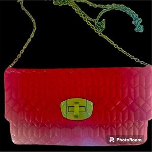 Under One Sky Red Small Crossbody Purse Chain Strap Excellent Condition